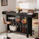 2 Tier Mini Bar Table For Kitchen - Black by HouseOfZazla