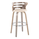 Cosini - Mid Century Modern Fixed Height, Barstool With Swivel With Round Footrest (Set of 2) by HouseOfZazla