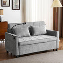56.9' Loveseat Sofa Pull-out Sofa Bed Sleeper Sofa with a Reversible Backrest Cushion, Side Pockets, Two USB Ports and a Phone Holder for Living Room, Grey