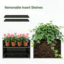 2-Piece Metal Planter Box with Trellis - Tulip Black by HouseOfZazla
