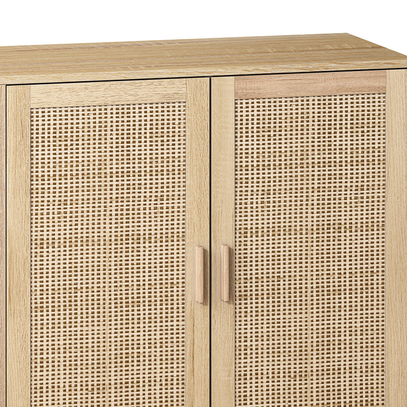 Walker Edison | 4-Door Rattan Storage Sideboard TV Stand