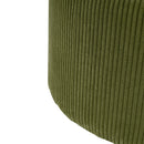 Upholstered Round Ottoman,Olive Green,Corduroy