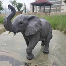 20'' Tall Resin Elephant Statue with Raised Trunk by HouseOfZazla