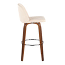 Toriano - Mid Century Modern Fixed Height, Barstool With Swivel With Round Footrest (Set of 2) by HouseOfZazla