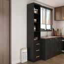 85.04" Tall Storage Cabinet with Drawer and Shelves