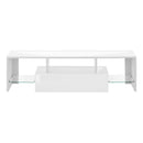 TV Stand, Console, Media Entertainment Center, Storage Cabinet, Glossy Contemporary & Modern - White by Unique Piece Furniture