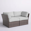 Outdoor Wicker Loveseat With Cushions Patio Seating Wicker - Brown by HouseOfZazla