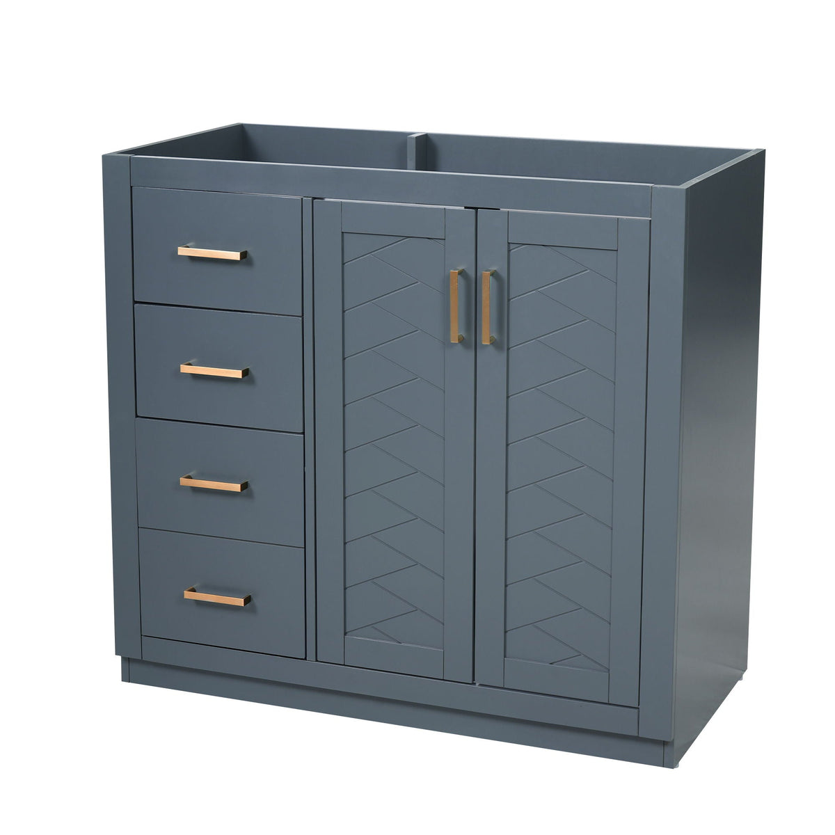 Retro Style Bathroom Vanity, 3 Drawers & Soft Closing Doors, photo 2 of 40