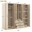 6 Doors Wardrobe Storage For Bedroom, With Big Drawers by Unique Piece Furniture