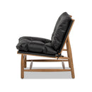 Oxford Leather Mid-Century Modern Accent Chair - Noir Black by HouseOfZazla