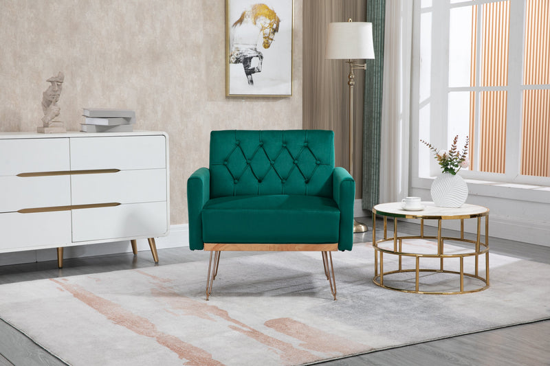 Accent Chair, leisure single sofa with Rose Golden feet