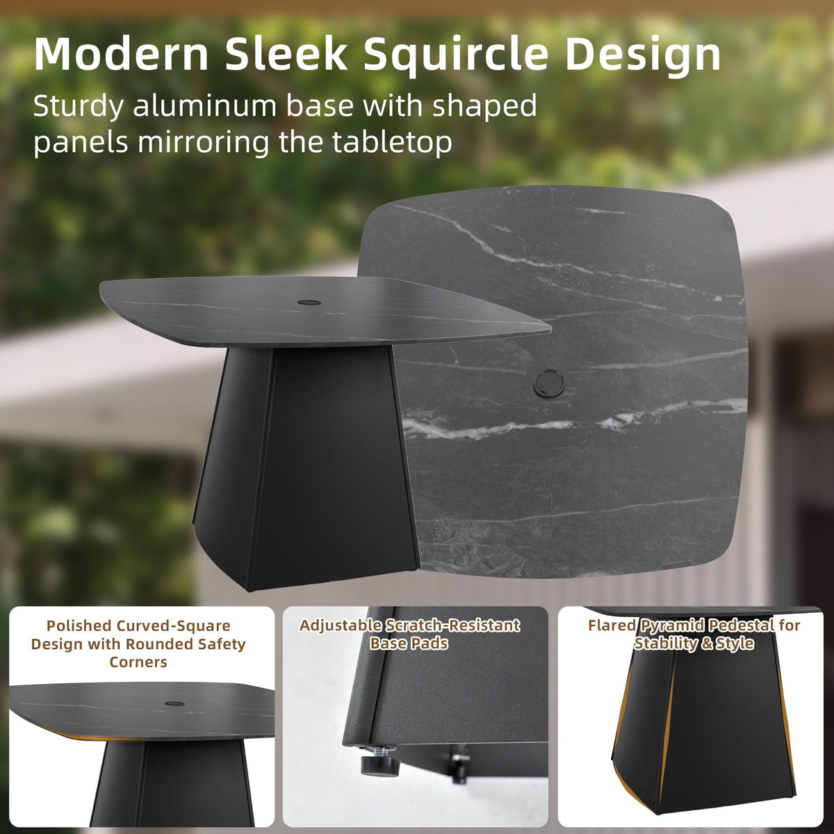 Outdoor Patio Dining Set, Squircle Dining Table, Dining Chairs With Sunbrella Cushions, photo 11 of 40