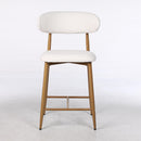 Upholstered Counter Height Bar Stools For Kitchen Island (Set of 2) - Beige by HouseOfZazla