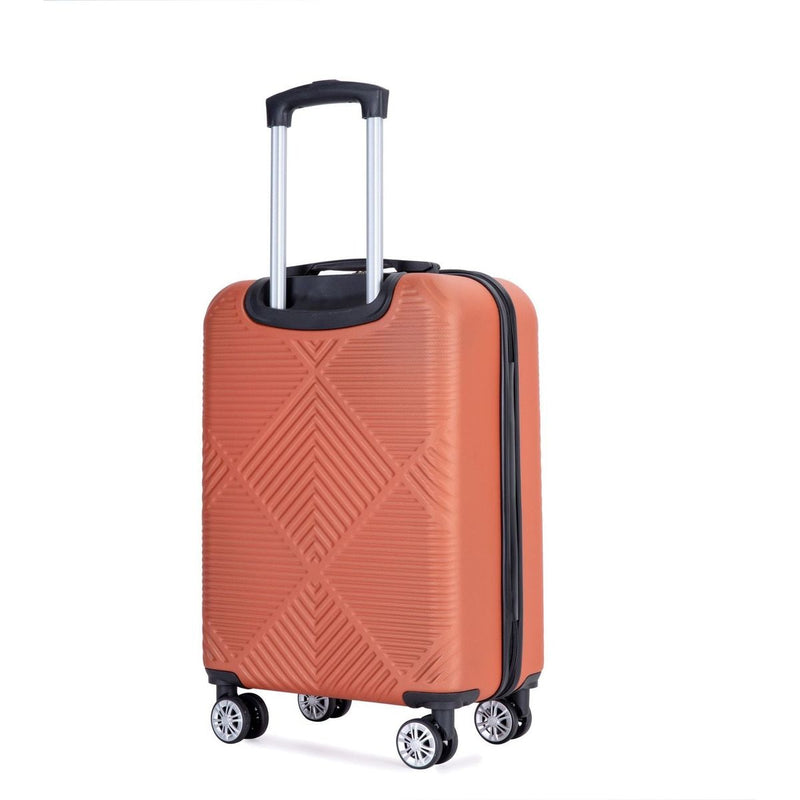 2Piece Luggage Sets ABS Lightweight Suitcase, Spinner Wheels, (20/14) DARK ORANGE