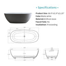 69" Freestanding Bathtub Resin Stone Soaking Tub