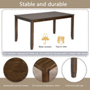 6 Pieces Kitchen Dining Set, Rectangular Wooden Dining Table With 4 Upholstered Chairs And A Bench