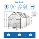 6x12 FT Polycarbonate Greenhouse Raised Base and Anchor Aluminum Heavy Duty Walk-in Greenhouses for Outdoor Backyard in All Season,Black