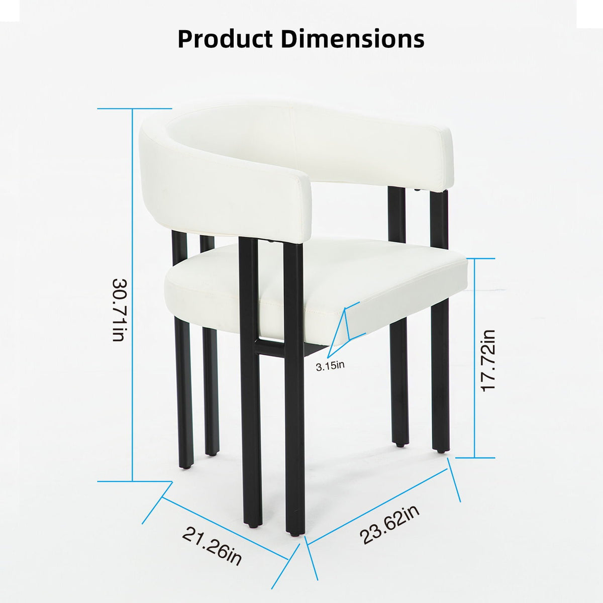 Modern Dining Upholstered Barrel Chair With Curved Back And Armrests, photo 6 of 23