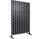 Outdoor / Indoor Privacy Screen Metal Privacy Screen, Freestanding Decorative Privacy Screen For Deck Balcony Patio - Black