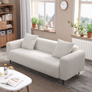 77.2"Large size two Seat Sofa,Modern Upholstered,White mohair Granular velvet