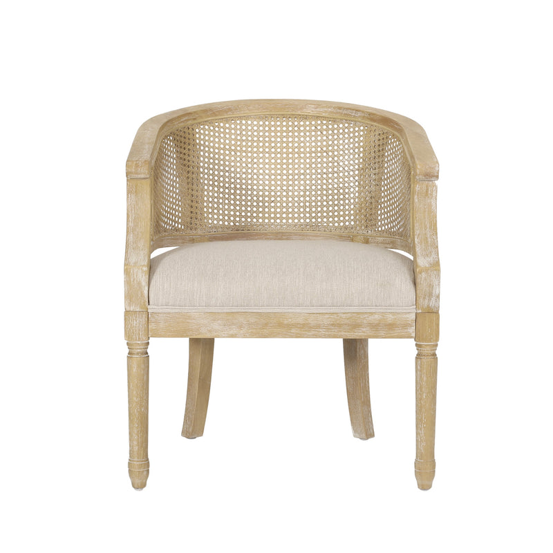 Walker Edison | Rattan Curved Back Accent Chair