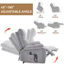 Grey Heat Massage Dual Motor Electric Power Lift Recliner