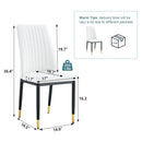 4 Dining Chair Set, White Dining Chair Set, PU Material High Back Seat and Sturdy Black Leg Chair for Dining Room, Kitchen and Living Room c-010