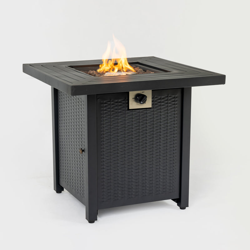 28-inch Iron Square Propane Fire Pit Table