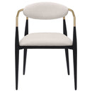 Bradbury Fabric Upholstered Dining Arm Chair Beige (Set of 2)
