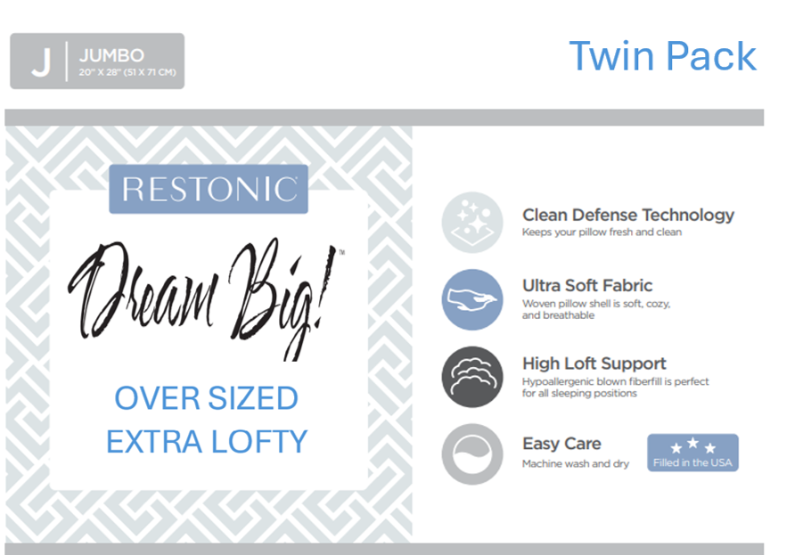 Dream Big Twin Pack Bed Pillows, photo 5 of 5