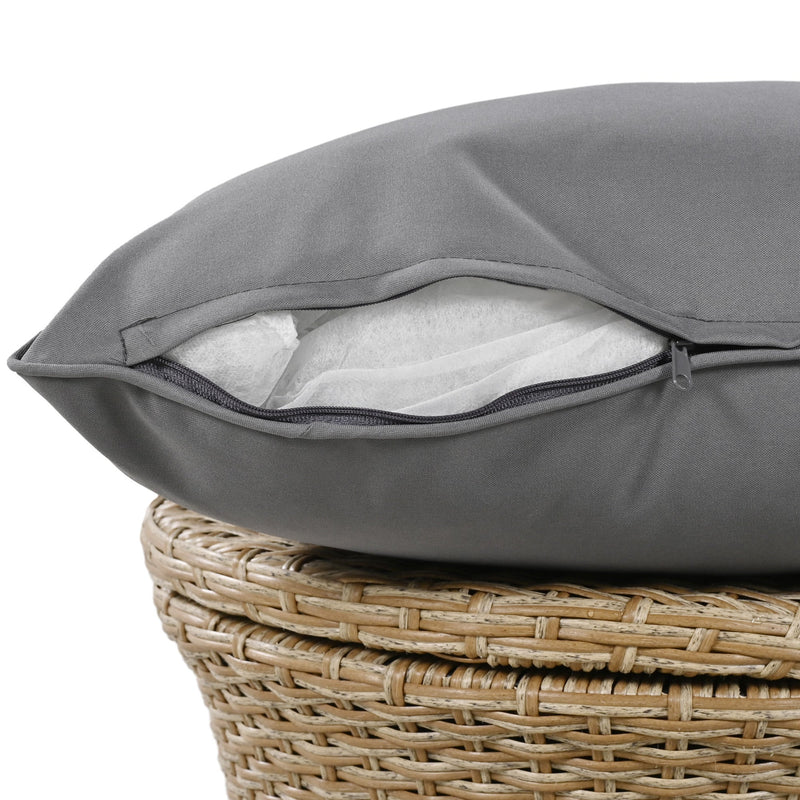 5 Pieces Patio Furniture Chair Sets, Patio Conversation Set With Wicker Cool Bar Table, Ottomans,Outdoor Furniture Bistro Sets for Porch,Backyard,Balcony,Poolside Grey