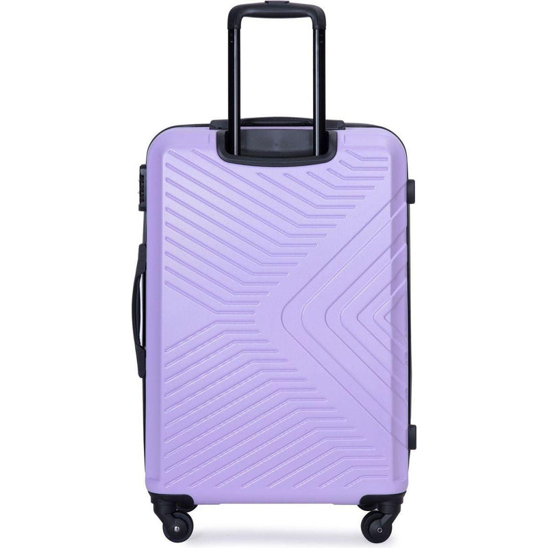 3 Piece Luggage Sets ABS Lightweight Suitcase with Two Hooks, Spinner Wheels, TSA Lock, (20/24/28), LIGHT PURPLE