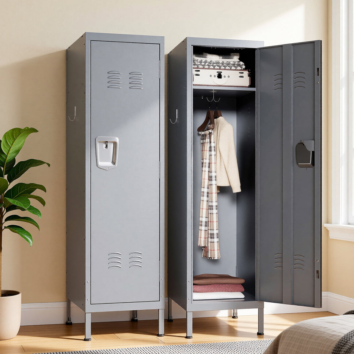 55-Inch Tall Metal Wardrobe Cabinet, photo 3 of 10