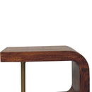 S Curve Brass Bedside Table - Dark Brown by Unique Piece Furniture