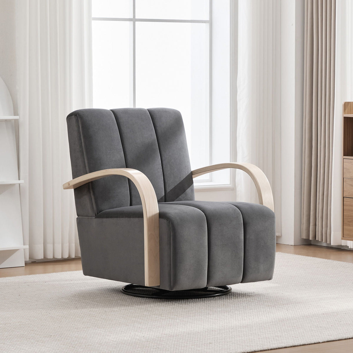 360° Swivel Accent Chair With Armrests, photo 3 of 8