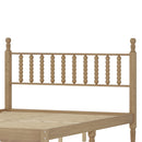 Queen Size Wood Platform Bed with Gourd Shaped Headboard