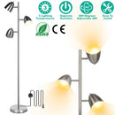 Black Tree Floor Lamp – Metal Body, 3-Color LED & Adjustable Heads