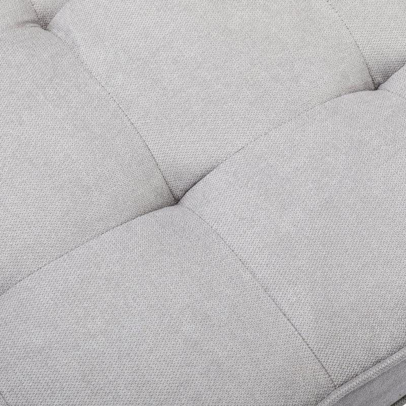 59.4" Loveseat Sofa with Pull-Out Bed Modern Upholstered Couch with Side Pocket for Living Room Office, Grey