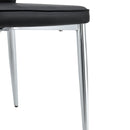 6 black dining chairs. Modern chairs from the Middle Ages. Made of PU material cushion and silver metal legs. Suitable for restaurants and living rooms