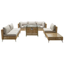 K&K 8-Piece Patio Furniture Set with Fire Pit Table by HouseOfZazla