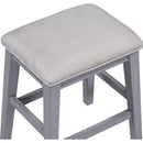 TREXM 4-Piece Dining Table Set for 3, Retro Kitchen Table and Chairs Set with 3 Storage Drawers, Ideal for Small Spaces (Gray)