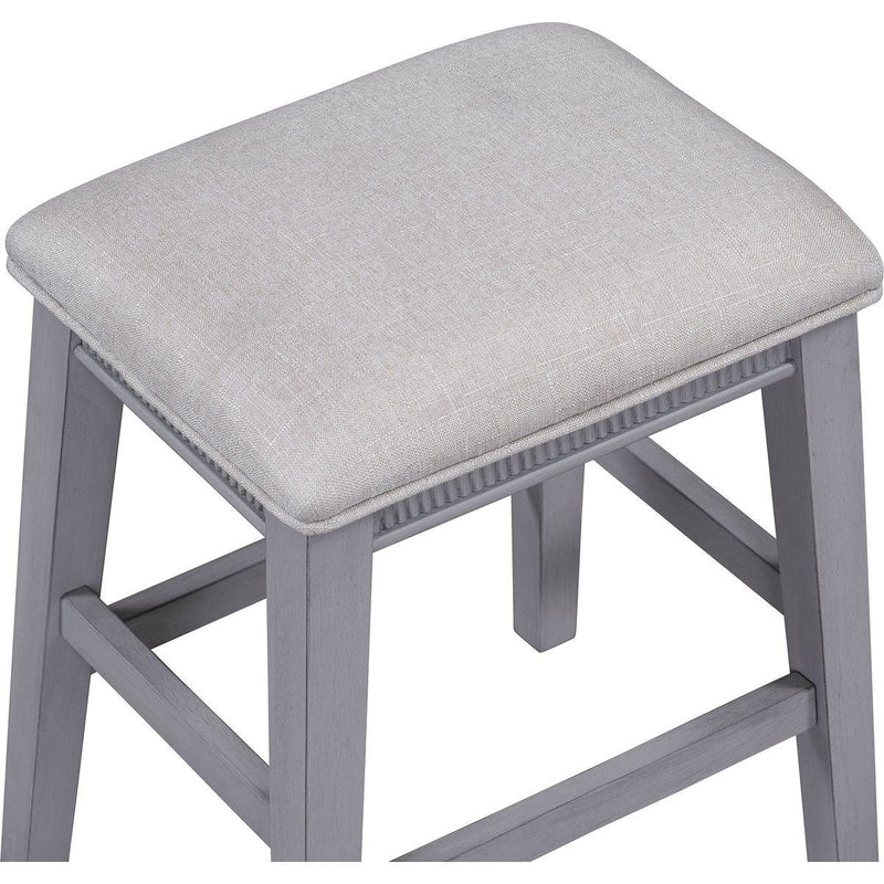 TREXM 4-Piece Dining Table Set for 3, Retro Kitchen Table and Chairs Set with 3 Storage Drawers, Ideal for Small Spaces (Gray)