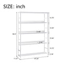 5-Tier Home Office Bookcase Open Bookshelf Storage Large 5 Shelf Bookshelf Furniture with Metal Frame, White