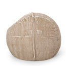 Vida - Modern 5 Foot Rounded Bean Bag - Snow White / Beige by HouseOfZazla