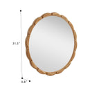 Round Solid Wood Wall Mirror - 31.5" Rustic Farmhouse