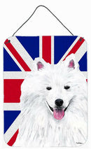 American Eskimo with English Union Jack British Flag Wall or Door Hanging Prints SC9836DS1216