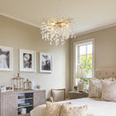 6-Light Chandelier Crystal Ceiling Lamp - Gold Finish
