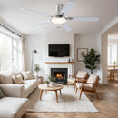 Flush Mount Ceiling Fans With LED Light And Remote Control, 5 Blades by HouseOfZazla