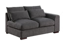 Tatman - Linen Blend Sectional With 2 Ottomans - Dark Gray by HouseOfZazla