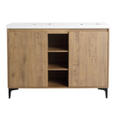 48" Freestanding Bathroom Vanity With Double Sink, Soft Closing Door Hinge (KD-Package)G